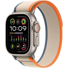 Apple Watch Ultra 2 GPS + Cellular 49mm Titanium Case with Orange Beige Trail Loop - M/L MRF23, MRFM3