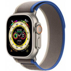 Apple Watch Ultra GPS + Cellular 49mm Titanium Case with Blue/Gray Trail Loop MQF33