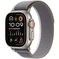 Apple Watch Ultra 2 GPS + Cellular 49mm Titanium Case with Green/Gray Trail Loop - MRF43, MRFP3