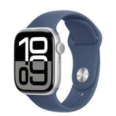 Apple Watch Series 10 GPS 42mm Silver Aluminum Case with Denim Sport Band