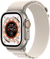 Apple Watch Ultra GPS + Cellular 49mm Titanium Case with Starlight Alpine Loop - Large MQFT3