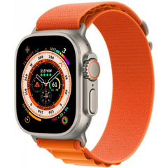 Apple Watch Ultra GPS + Cellular 49mm Titanium Case with Orange Alpine Loop - Medium MQFL3